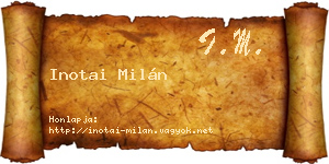 Inotai Milán névjegykártya